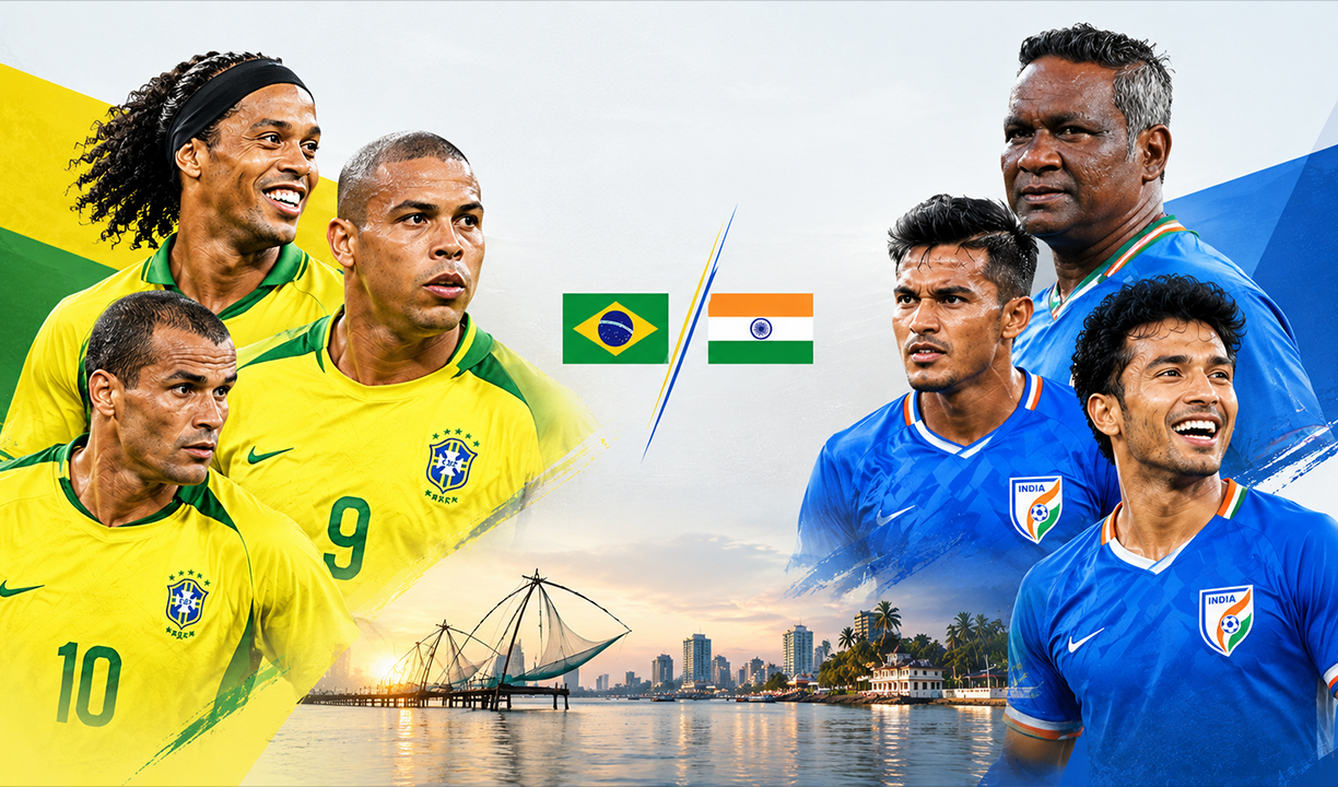 Brazil Legends vs India All Stars football match in Kochi 2026