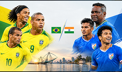 Brazil Legends vs India All Stars Kochi football match